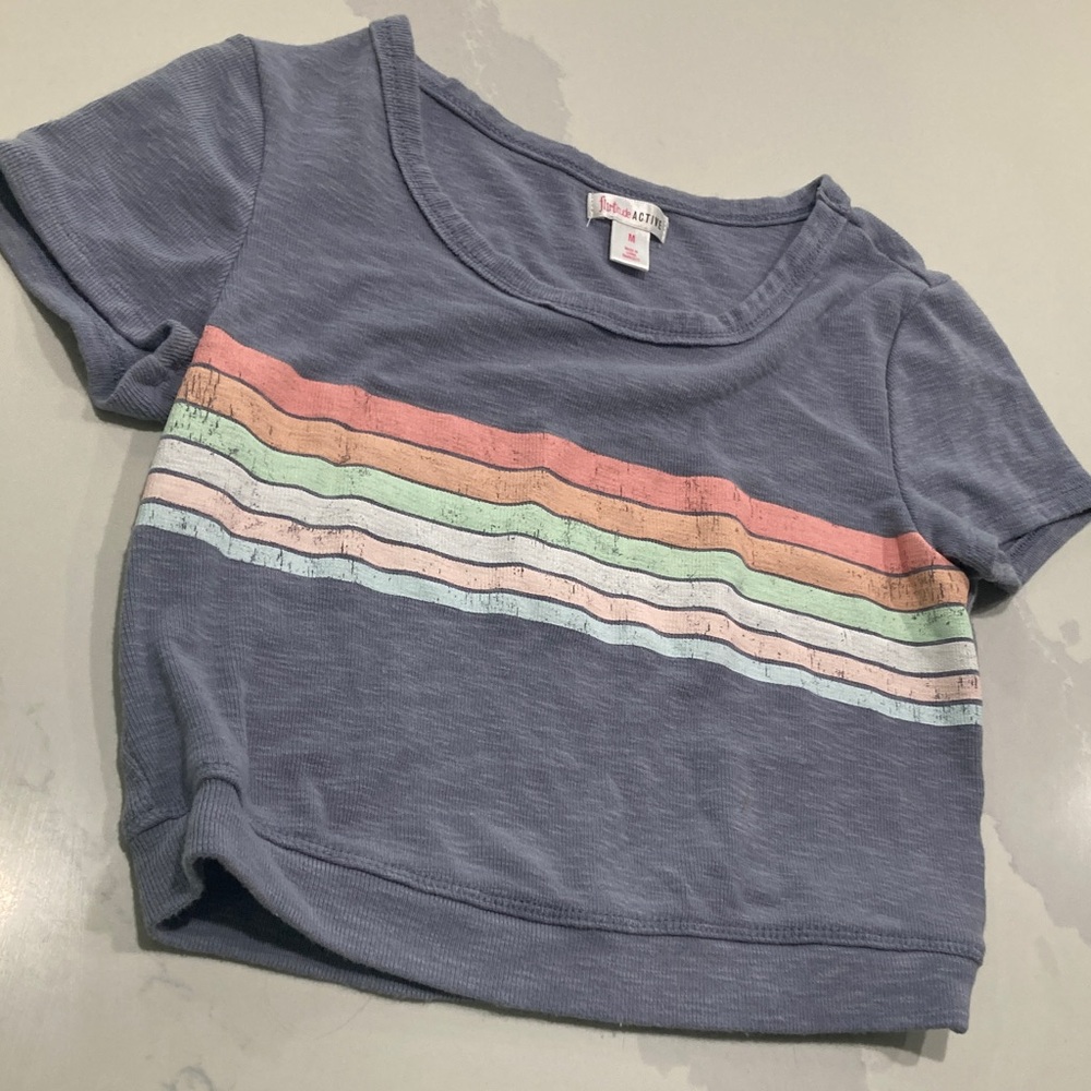 Cropped Striped Tee - Picture 3 of 5